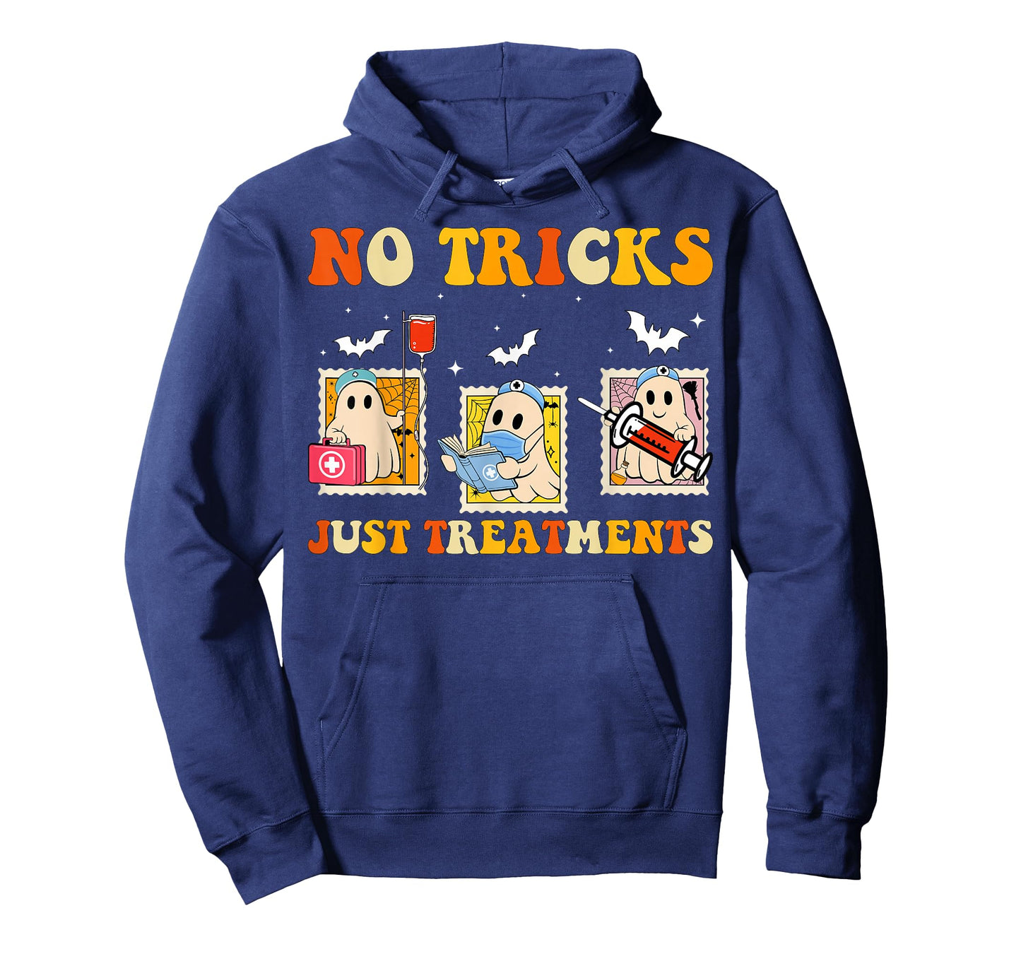 No Tricks Just Treatments Funny Halloween Ghost Nursing T-Shirt