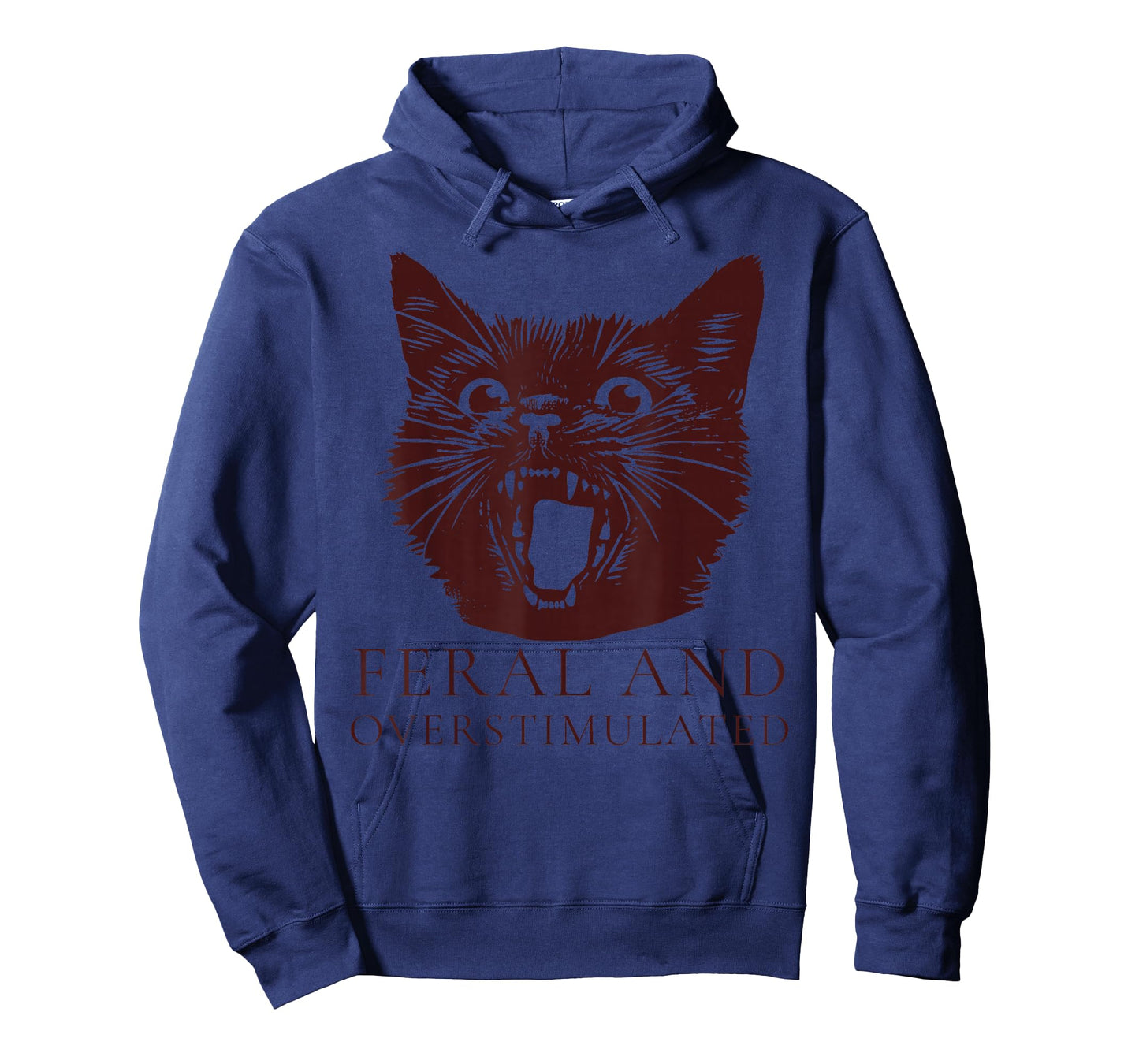 Feral and Overstimulated Funny Cat ADHD Vintage Autism Humor T-Shirt