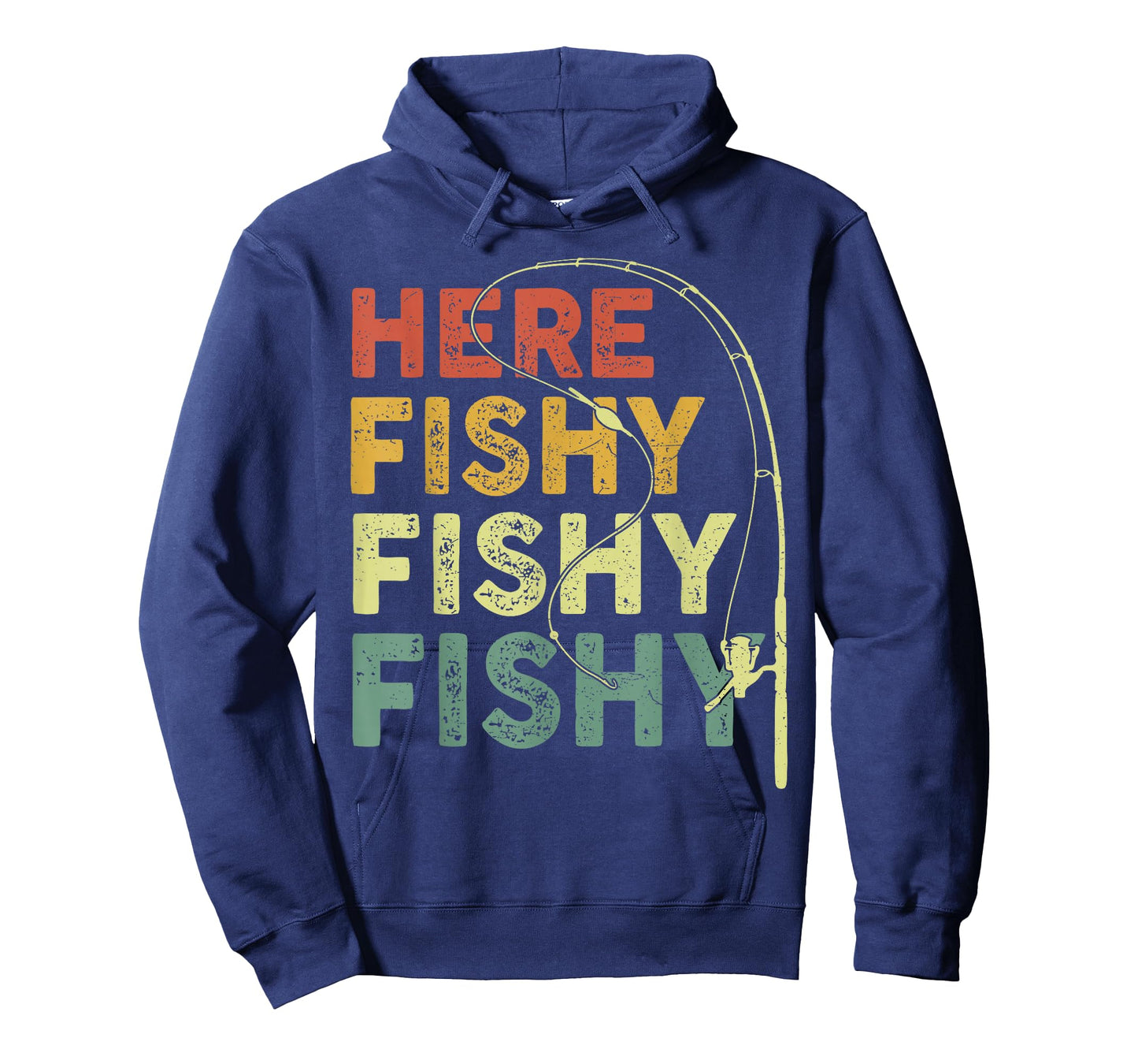 Fishing Here-Fishy Bass Fish Dad Funny T-Shirt