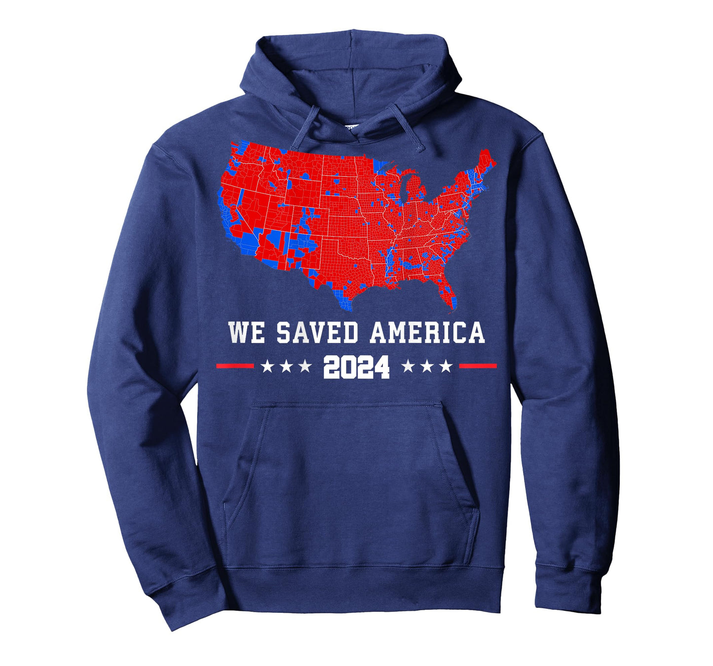 We Saved America Presidential Election Map 2024 (on back) T-Shirt