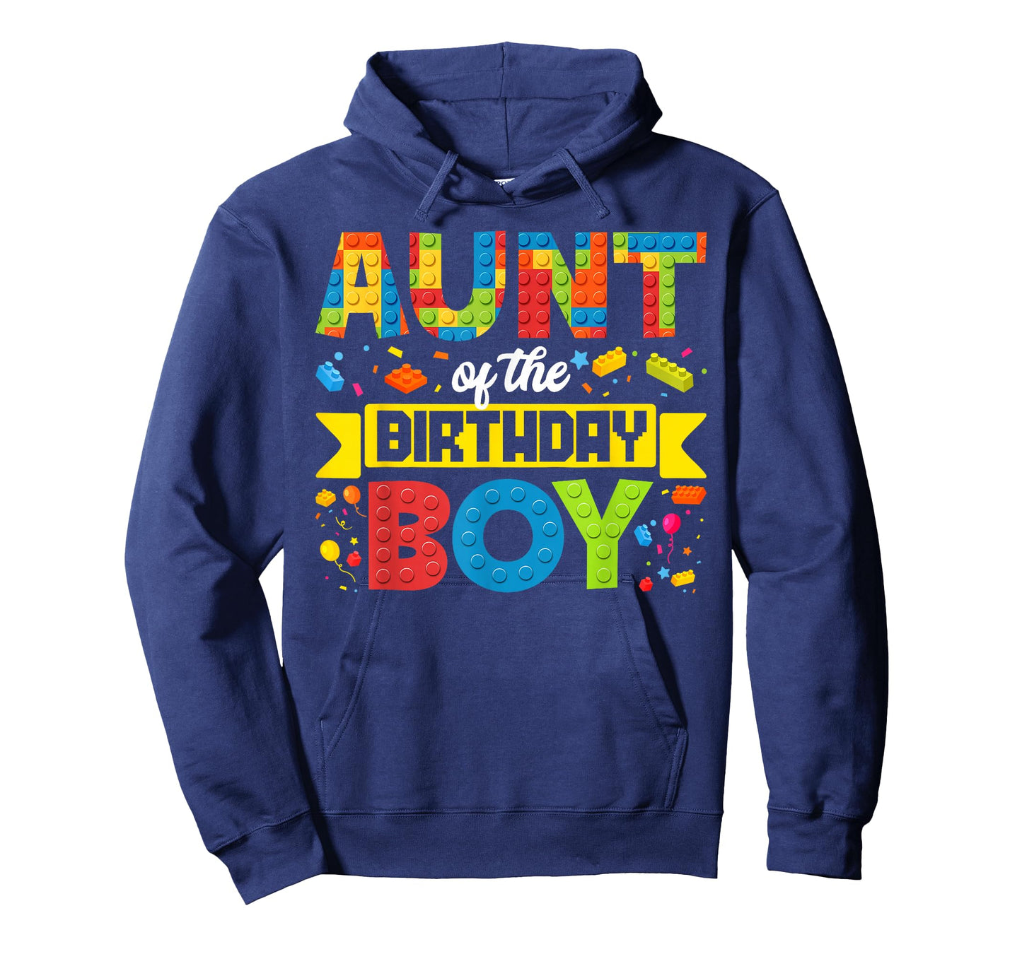 Aunt Of The Birthday Boy Master Builder Kids Building Blocks T-Shirt