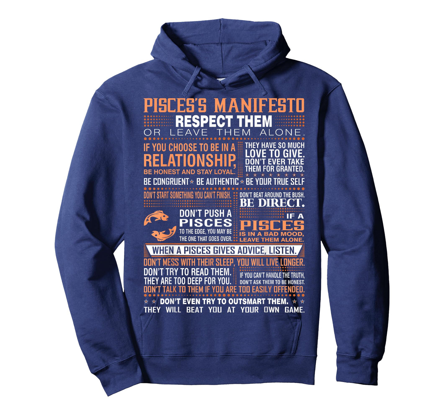 Pisces Manifesto Respect Or Leave Them Alone Zodiac Tshirt T-Shirt