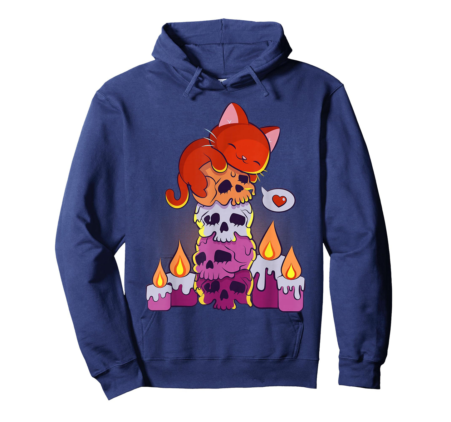 Subtle Lesbian Pride Aesthetic Kawaii Cat on Skulls Anime T-Shirt