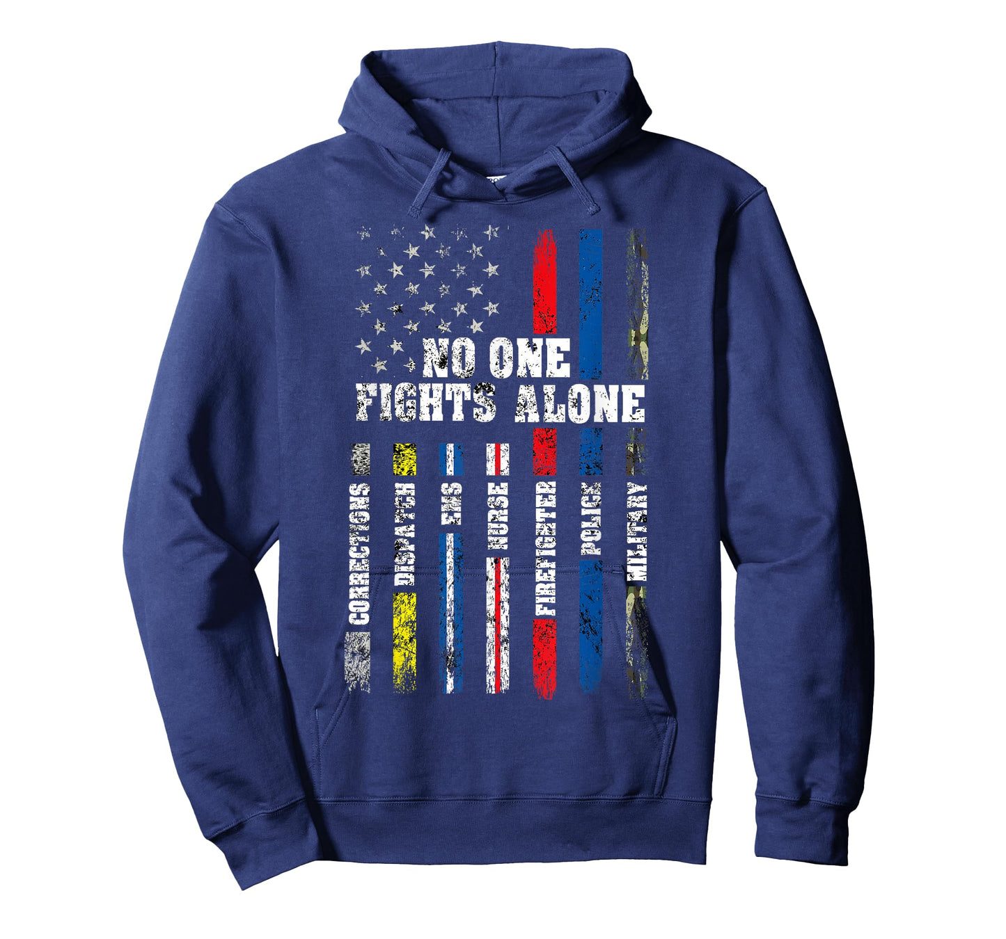 AMERICAN Flag Thin Line Police Fire Military Nurse Responder T-Shirt