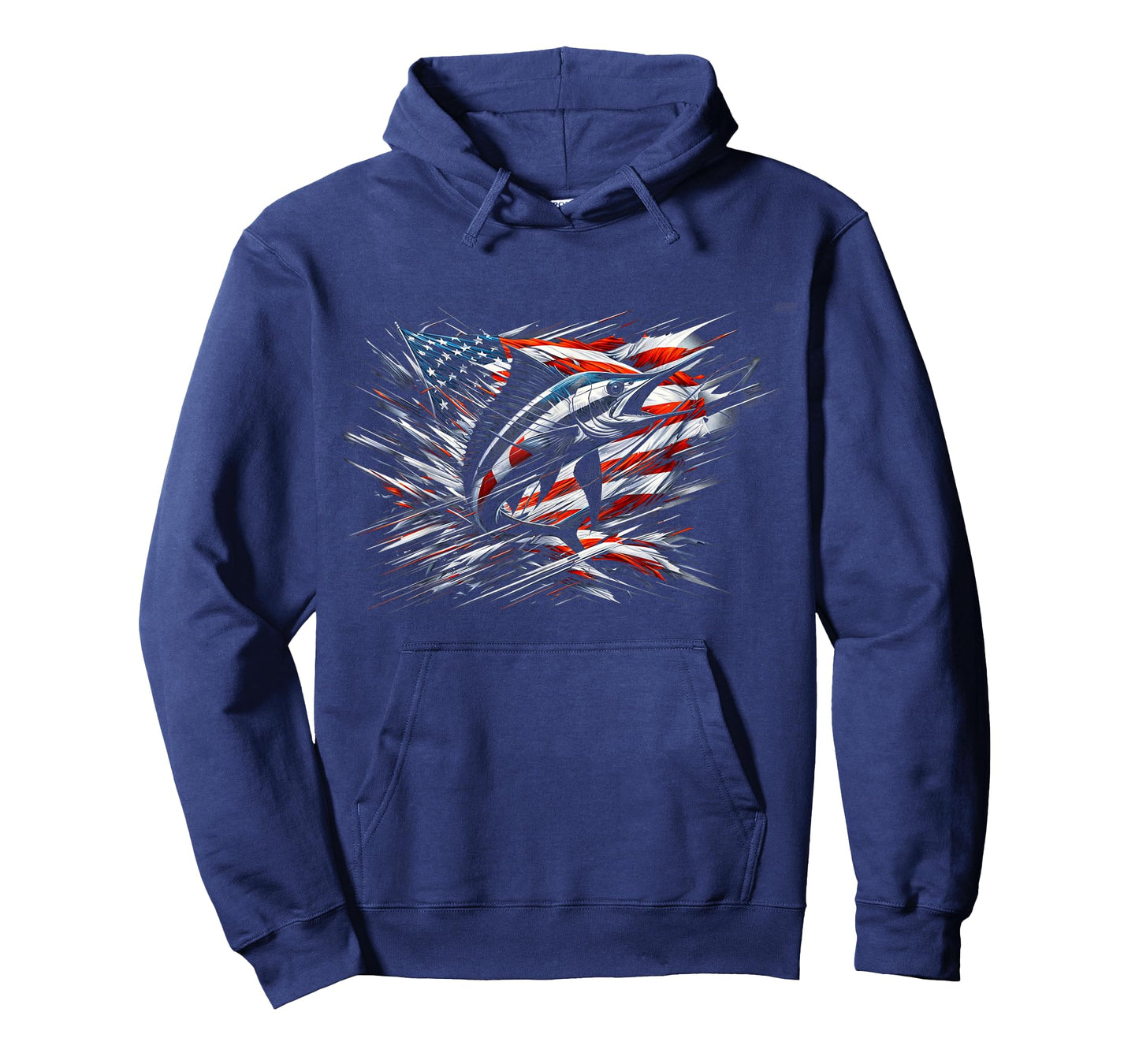 Sailfish American Flag Patriotic Fishing Graphic Design Women Men T-Shirt