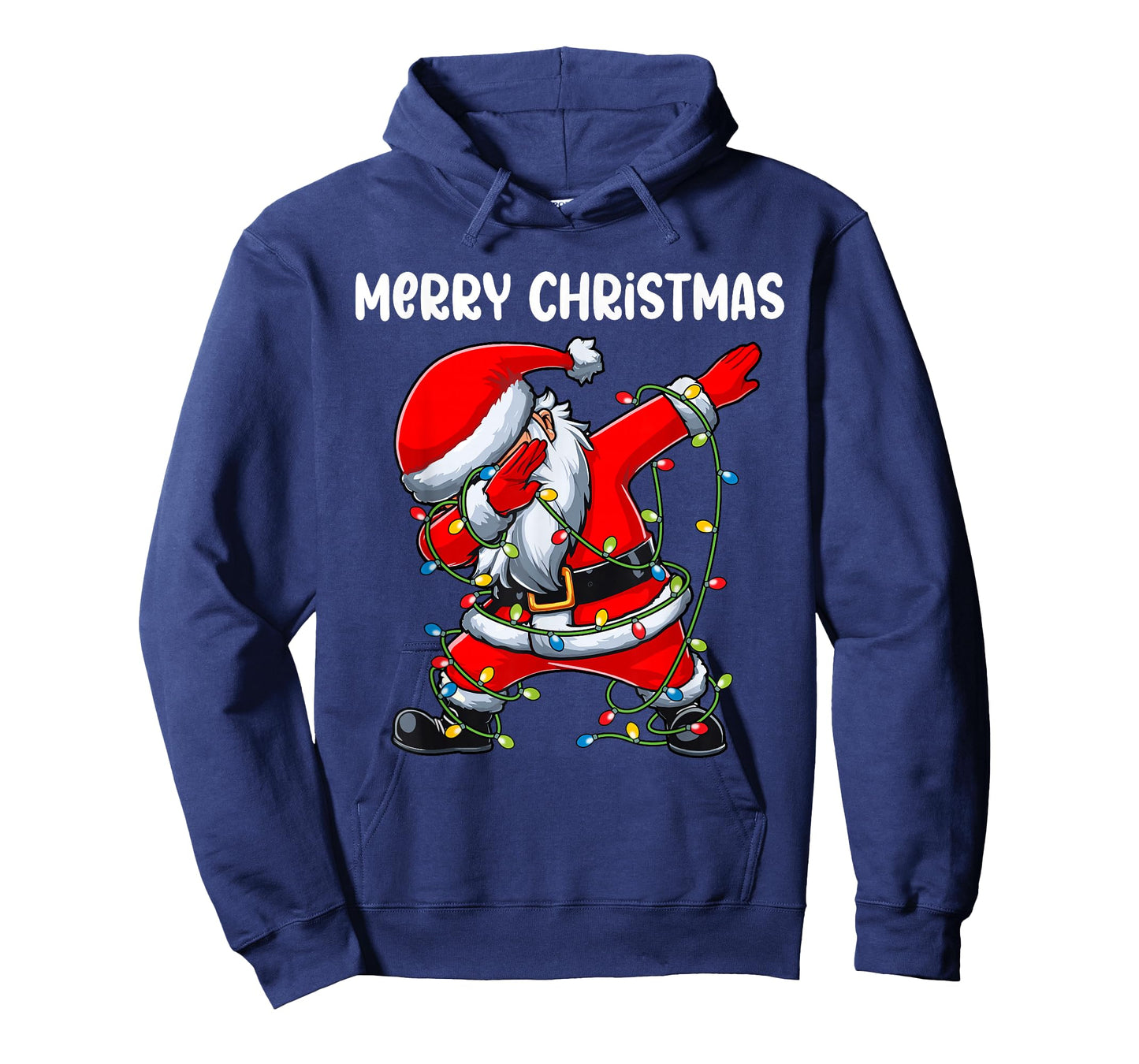 Santa Merry Christmas Lights Boys Girls Kids Dab Xmas T-Shirt
