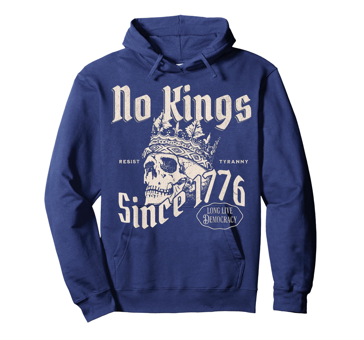 No Kings in America Since 1776 Patriotic 4th of July Skull T-Shirt