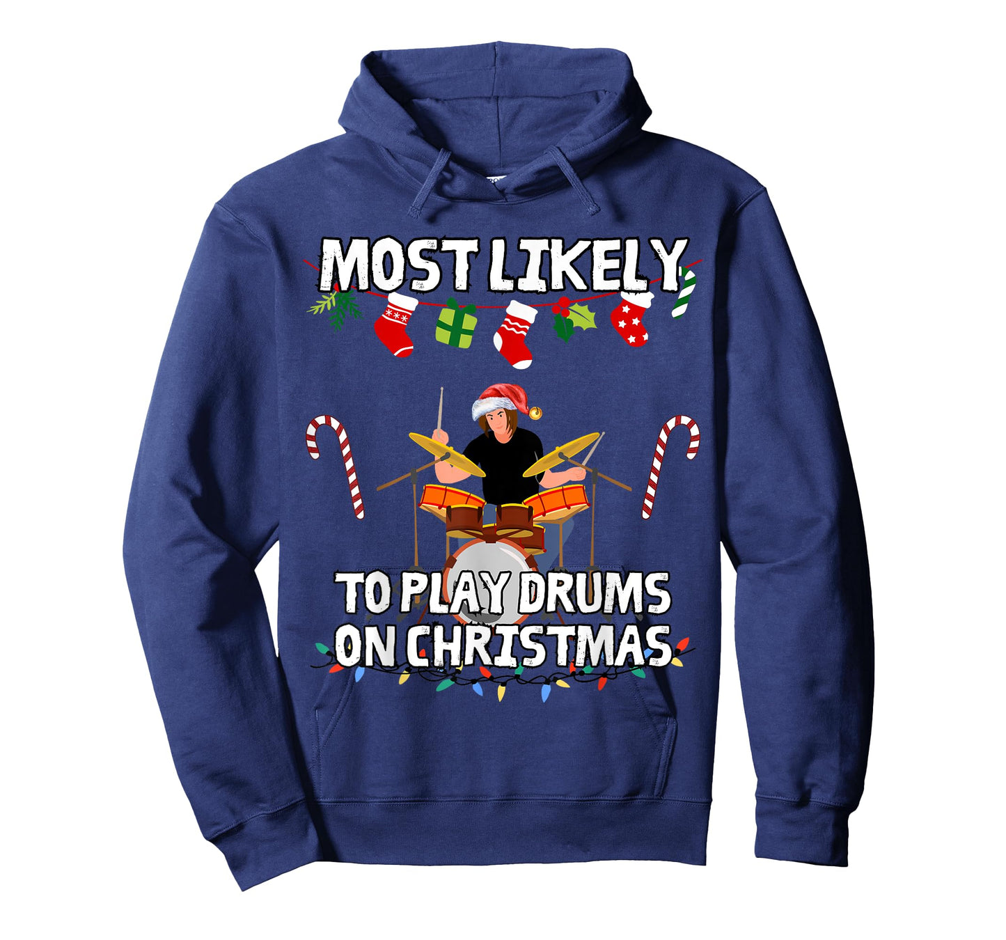 Most likely to play drums on christmas funny design T-Shirt