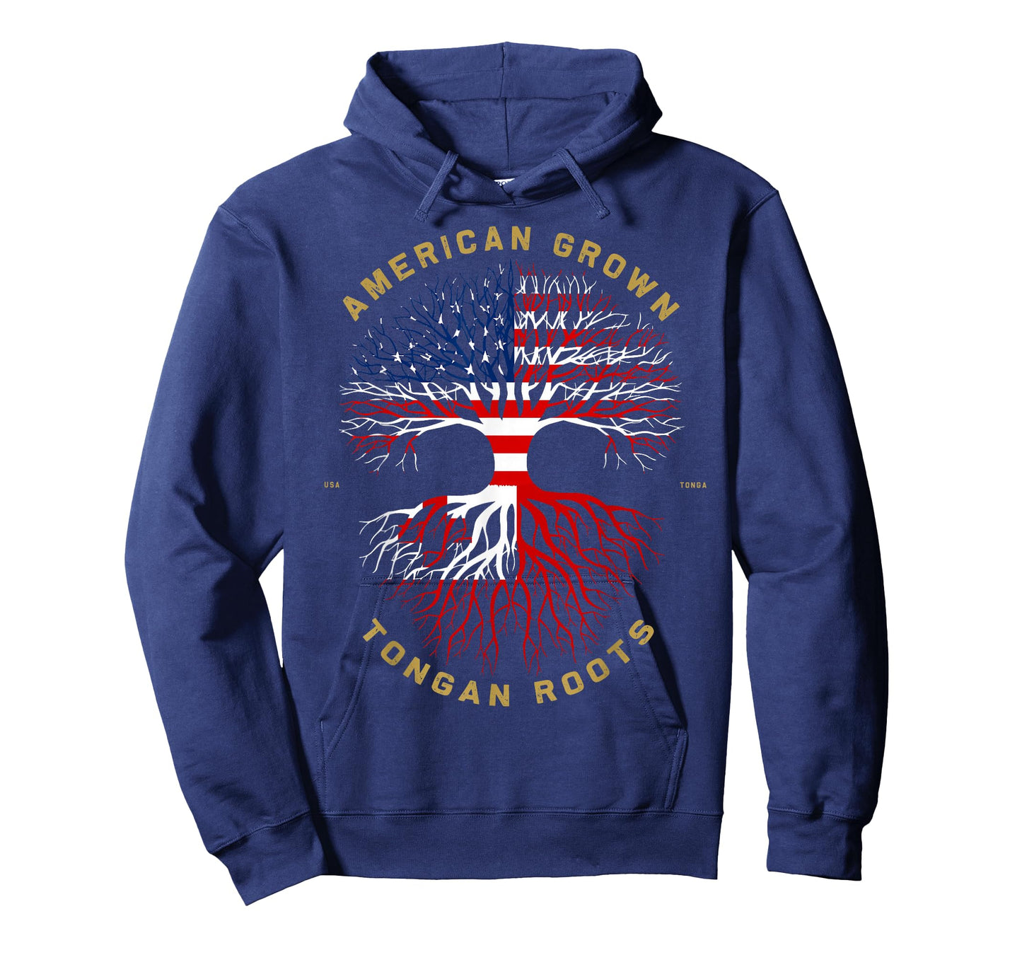 American Grown With Tongan Roots Tree USA Flag Unique Gifts T-Shirt