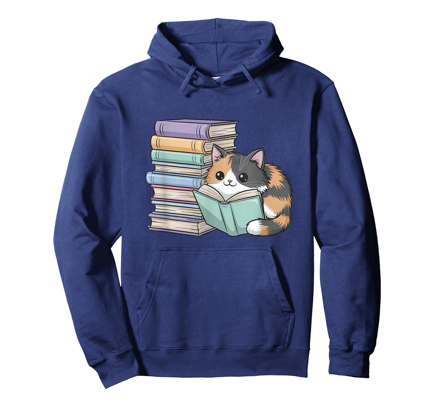 Cat On Books Pets Cats Reading Book Nerd Read Reader Bookcat T-Shirt