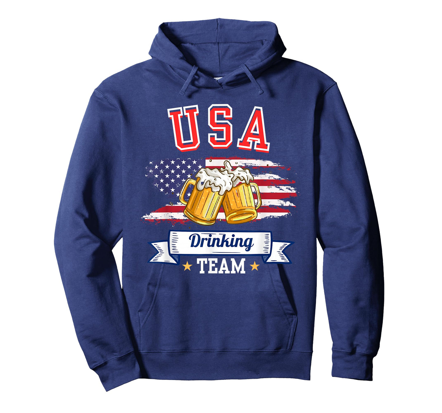USA Drinking Team Funny Beer American Flag Garage Party T-Shirt
