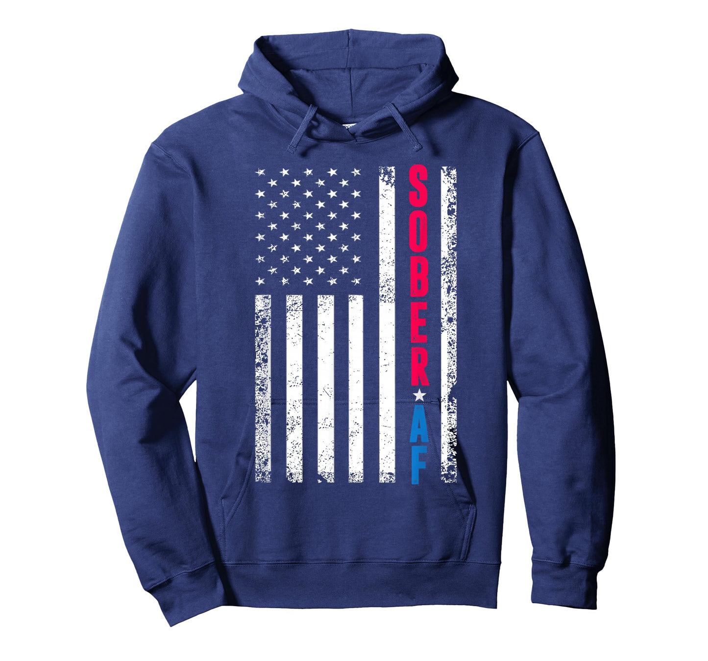 Sober AF US Flag Support Sobriety Cause, Recovery Sober T-Shirt