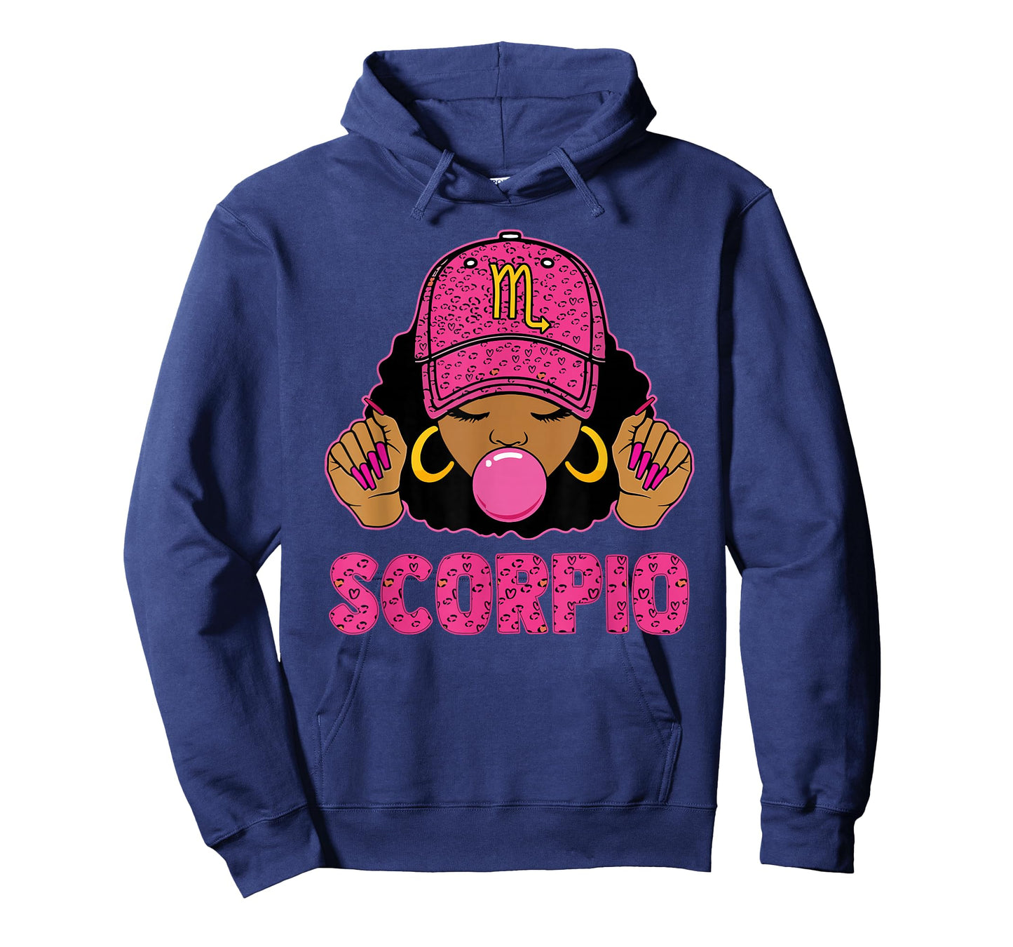 Pink Scorpio Girl Queen Birthday Afro Girls Black Women Bday T-Shirt