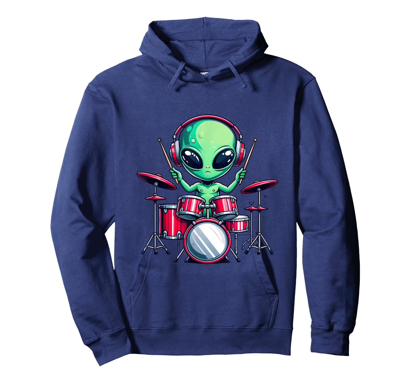 UFO Alien Playing Drum Set Percussionist Drummer Graphic Men T-Shirt