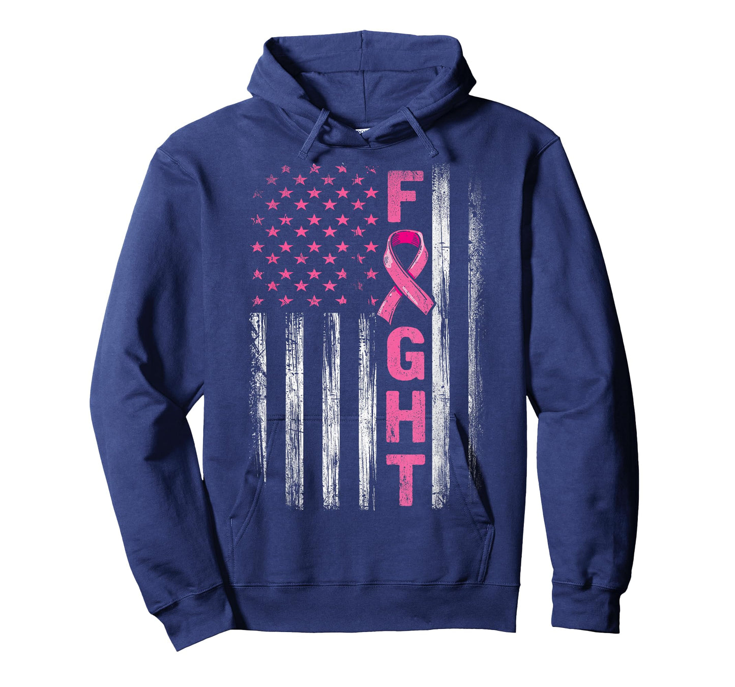 Breast Cancer Awareness American Flag Fight Pink Ribbon T-Shirt