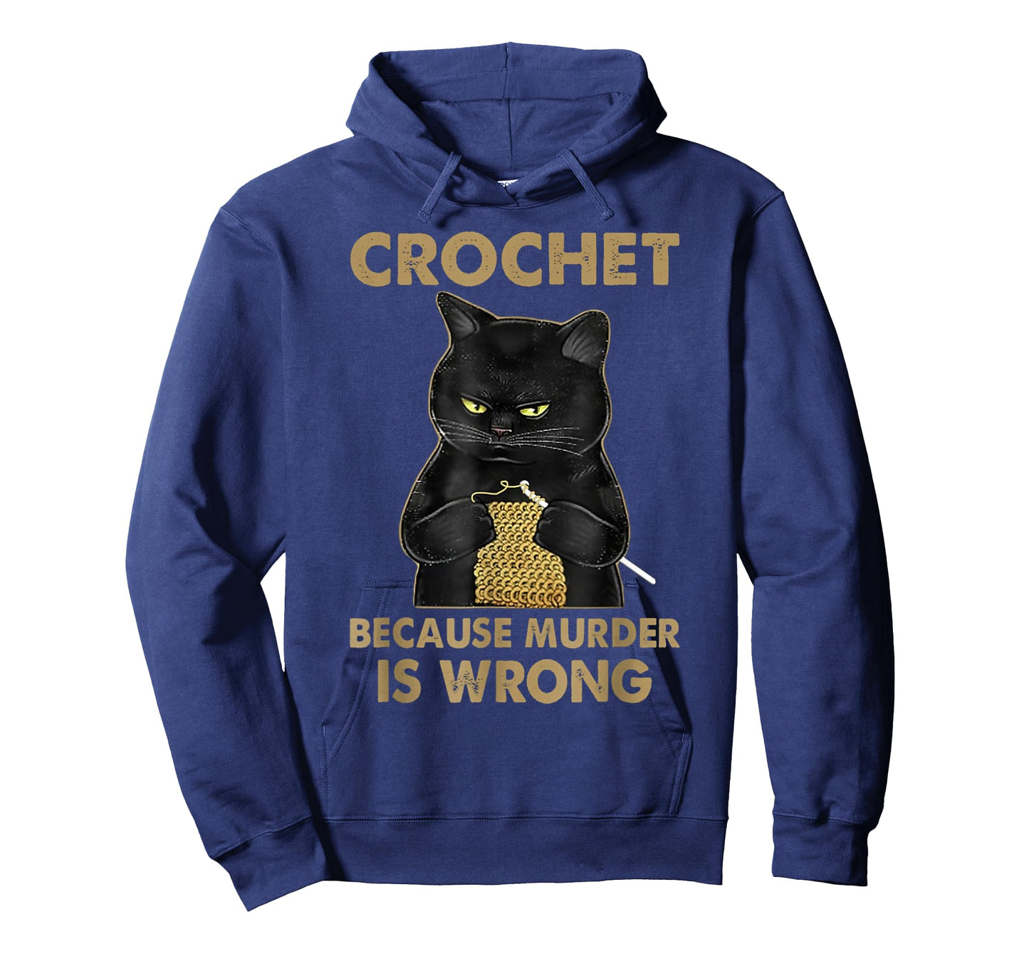 Crochet Because Murder is Wrong - Crochet Black Cat Yarn T-Shirt