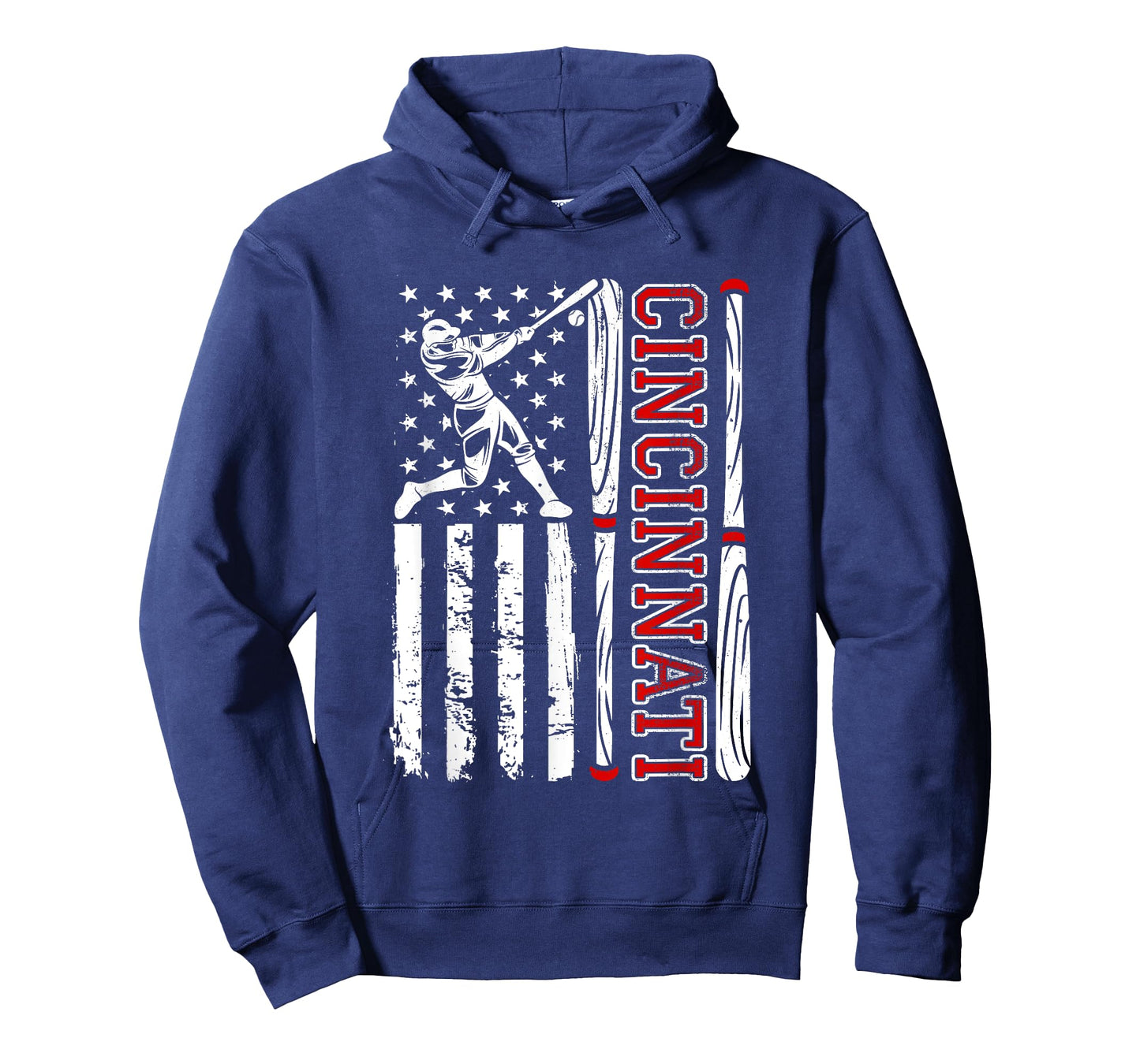 American Flag Vintage Cincinnati Baseball Lover Men Women T-Shirt