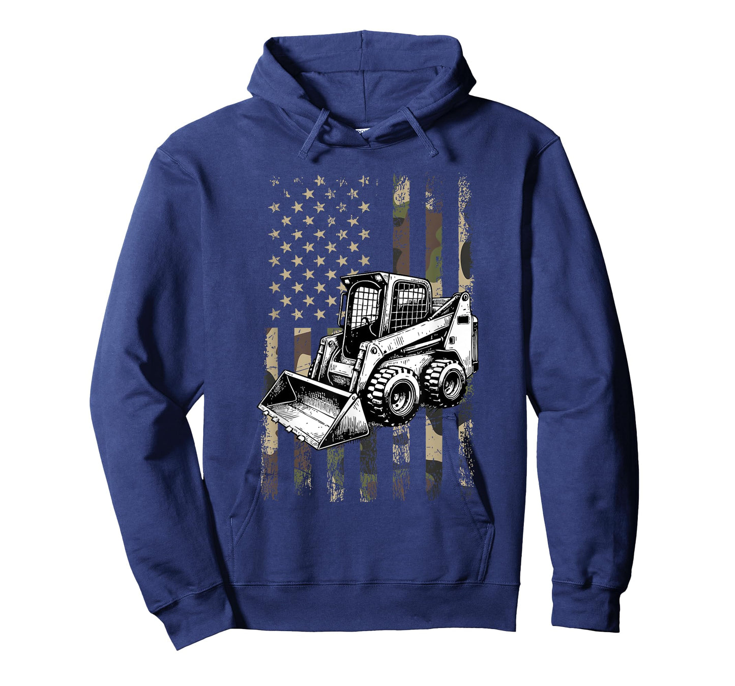 skid steer, american flag construction skid steer T-Shirt