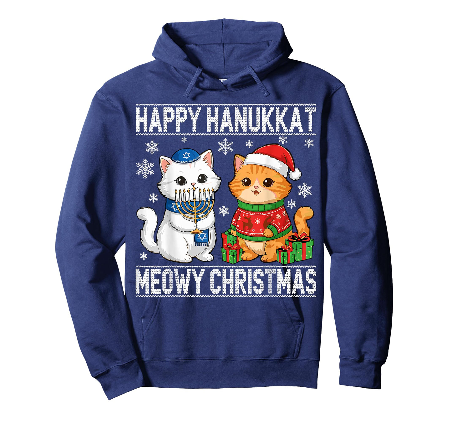 Cat Merry Christmas Happy Hanukkah T-Shirt