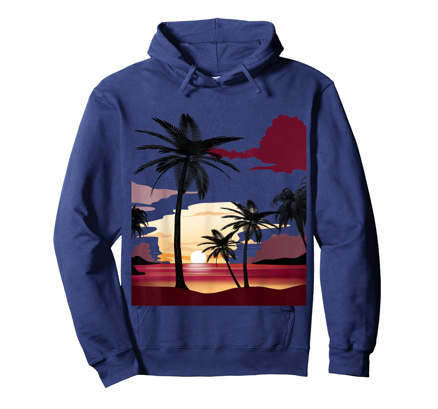 Beautiful Deep Red Sunset with Silhouetted Palm Trees T-Shirt