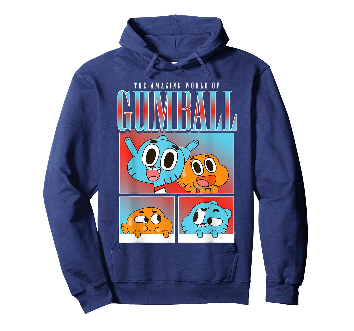 Gumball and Darwin Panels Colorful Cat and Fish Cartoon T-Shirt