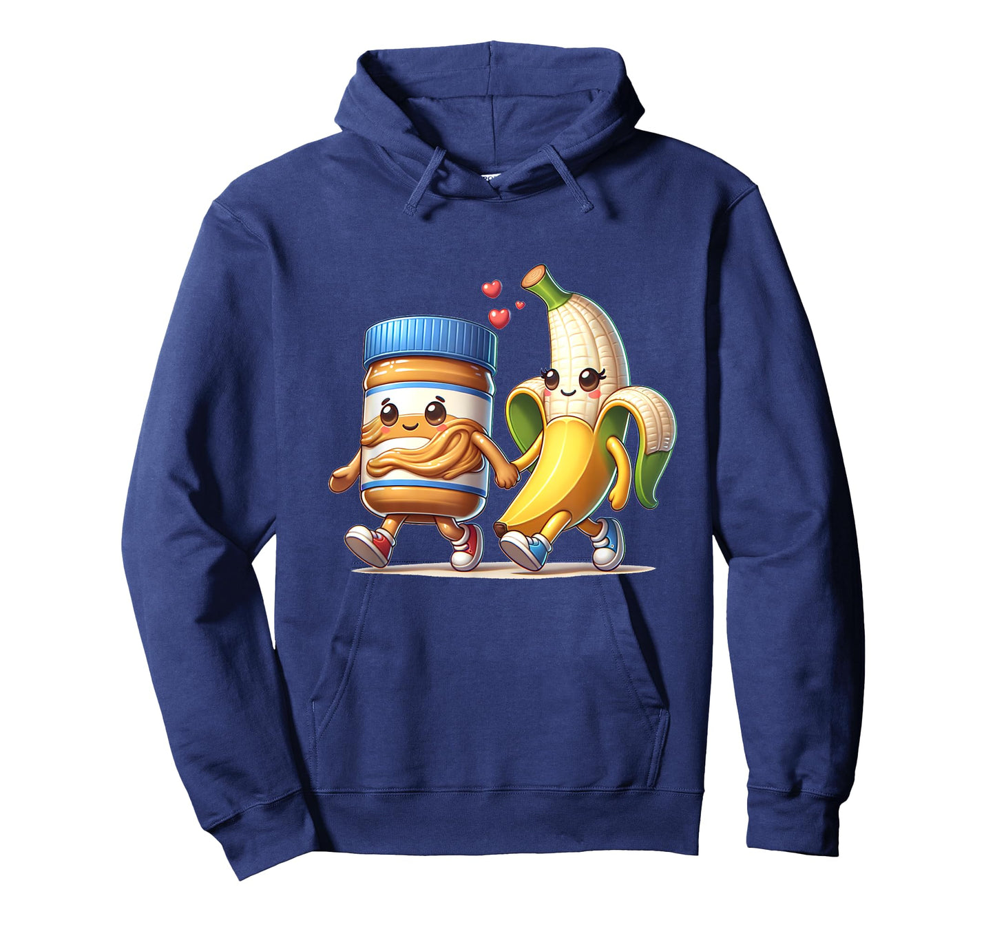 Funny Cute Banana and Peanut Butter Lovely couple Cartoon T-Shirt