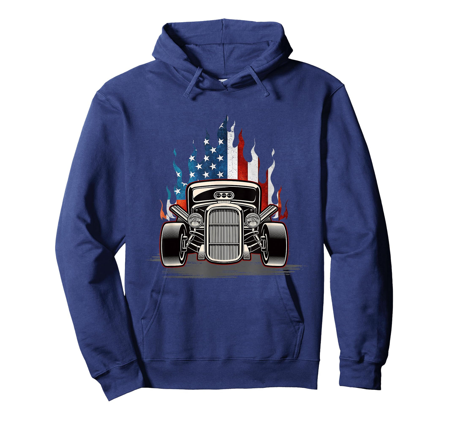 American Flag Vintage Hot Rod Veteran Memorial Day July 4 T-Shirt