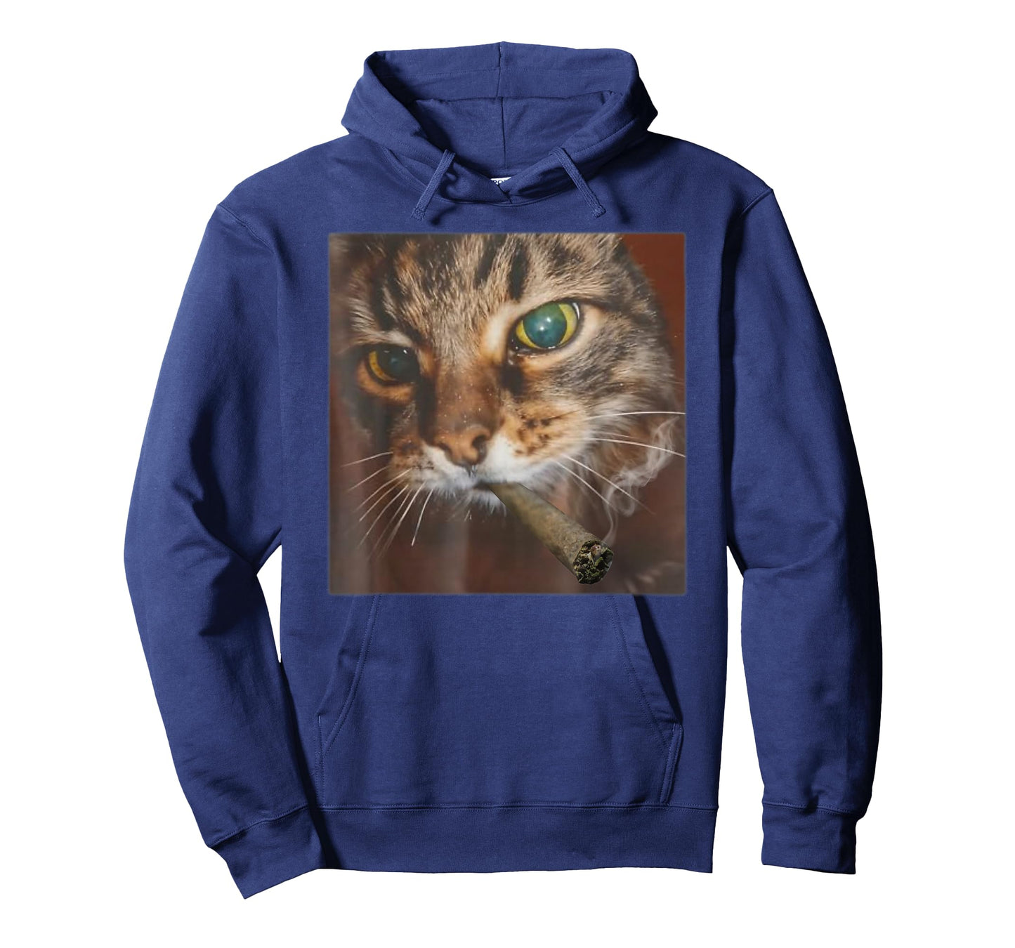 Funny Graphic Art Animal Lover Adult Cat Smoking Blunt Weed T-Shirt