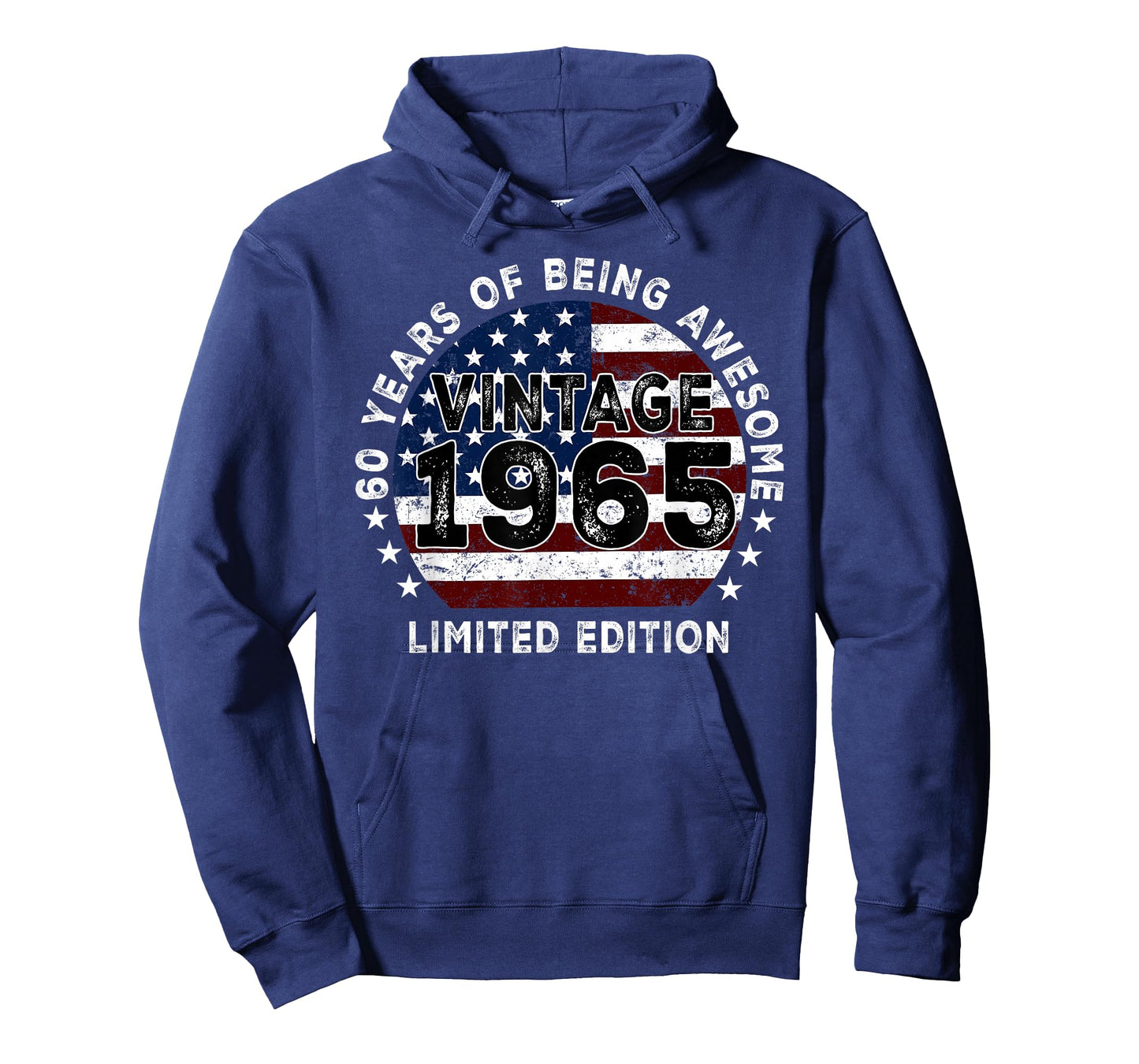Vintage 1965 American Flag 60th Birthday Gifts 60 Year Old T-Shirt