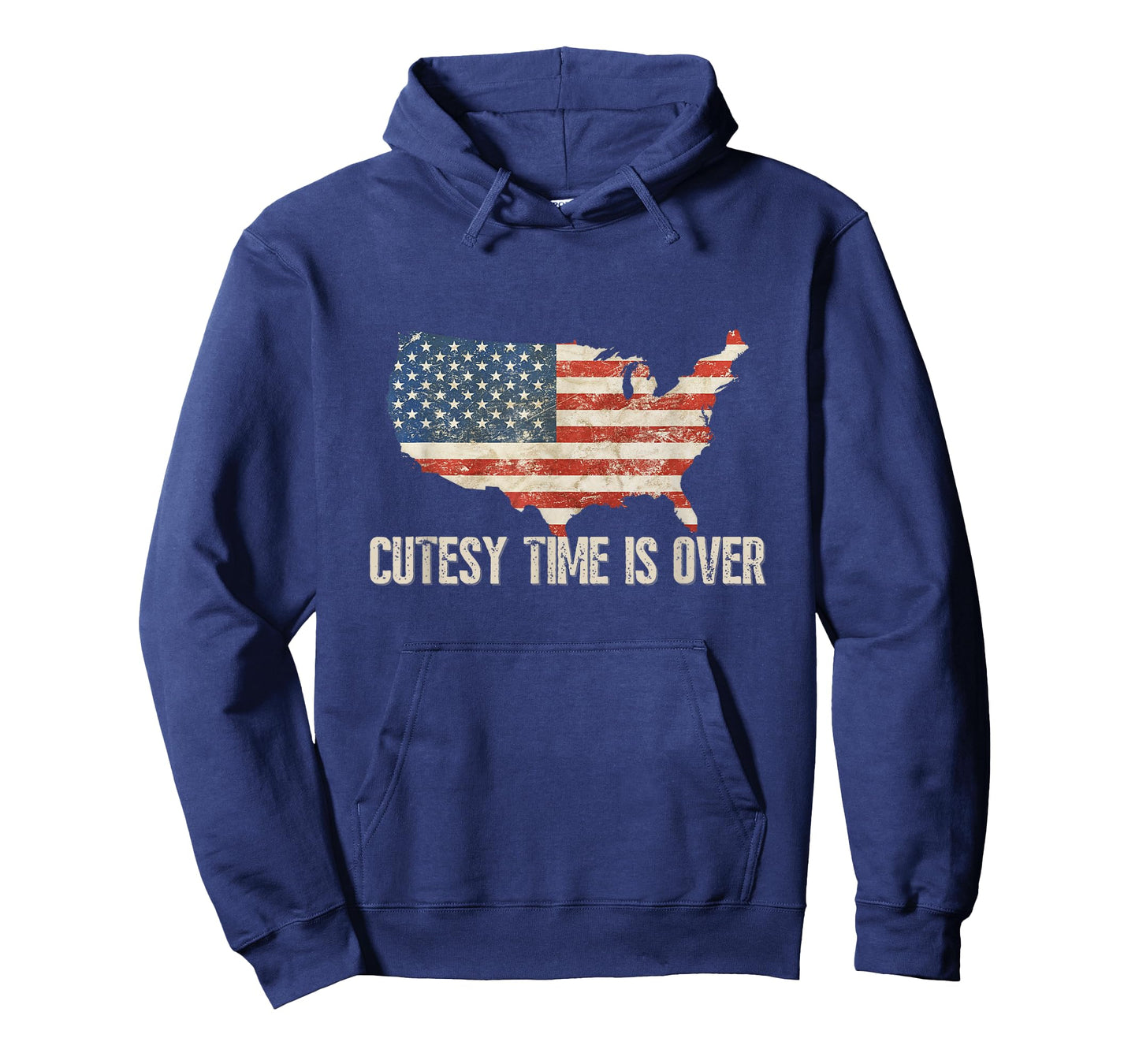 Cutesy Time Is Over American Flag Patriotic Conservative T-Shirt for Women Men