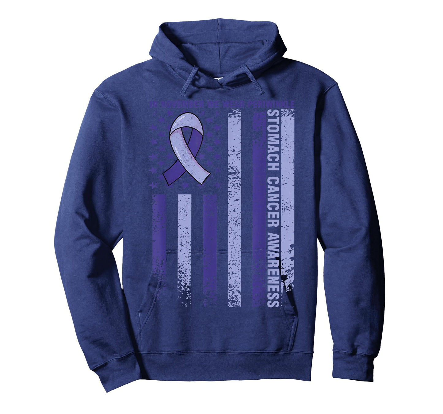 in November We Wear Periwinkle Stomach Cancer Awareness Flag T-Shirt