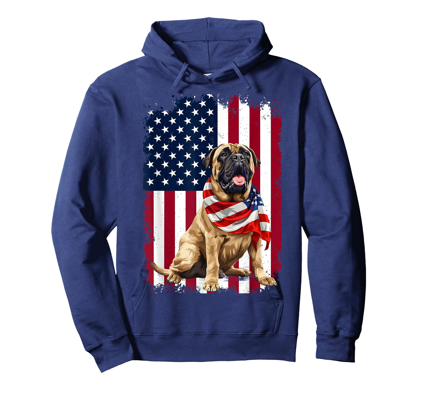 English Mastiff American Flag 4th of July English Mastiff T-Shirt