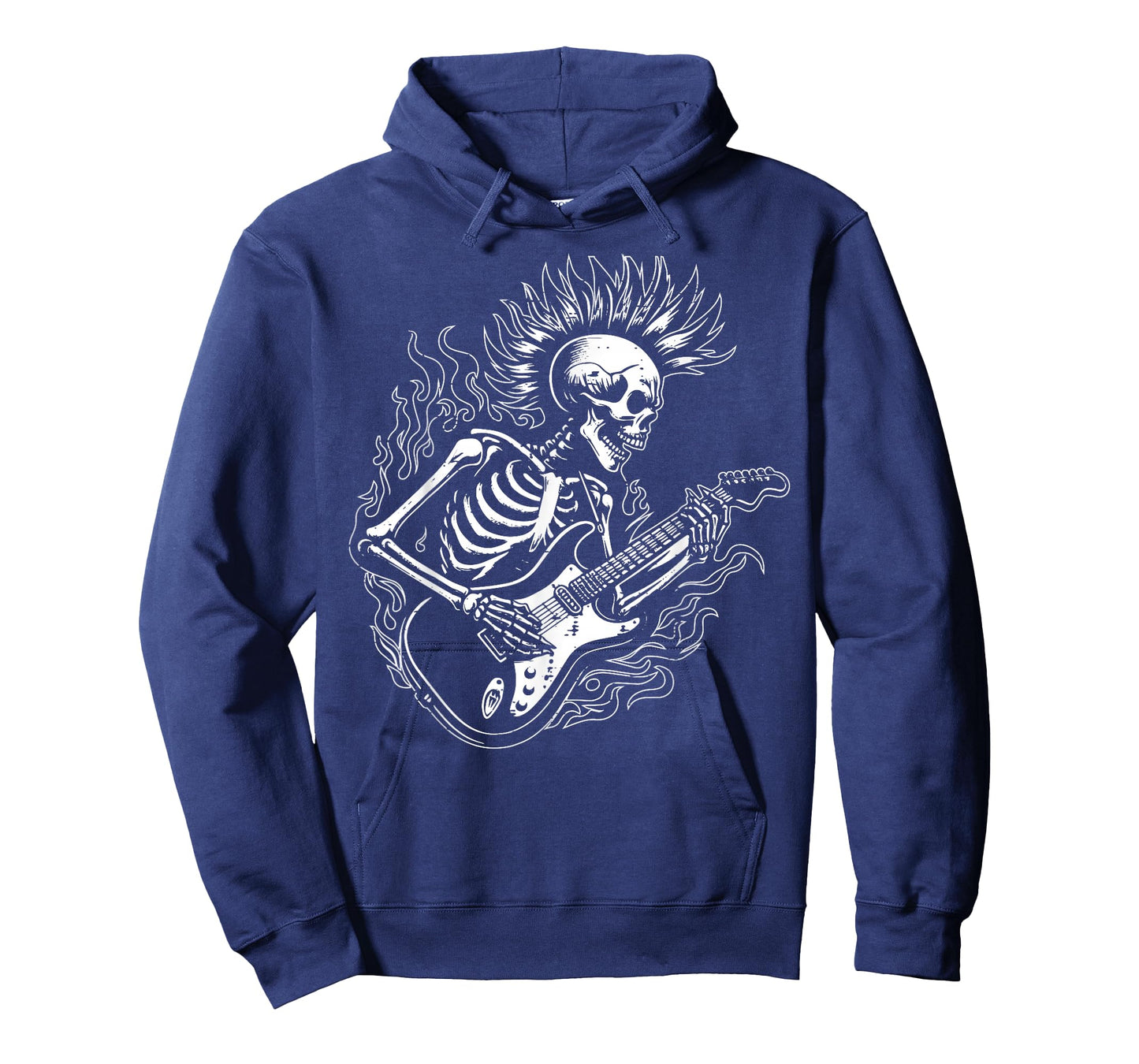Punk Rock Skeleton Electric Guitar Rocker Men Boys Kids T-Shirt