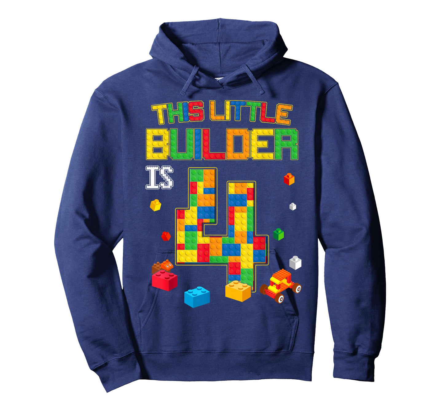 Building Blocks 4 Years Old Birthday Boy T-Shirt