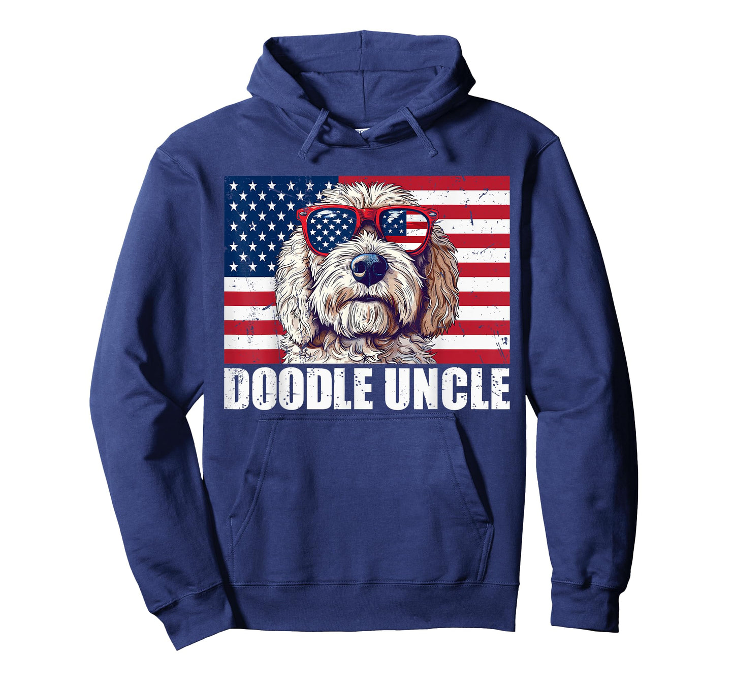 Doodle Uncle Goldendoodle US Flag Dog Lover 4th of July Women Kids Men T-Shirt