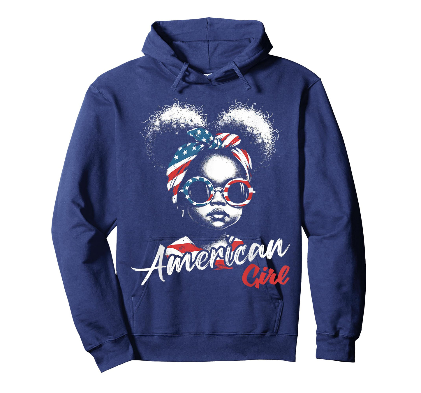 Little Miss Black African American Girl Us Flag Freedom Kids T-Shirt