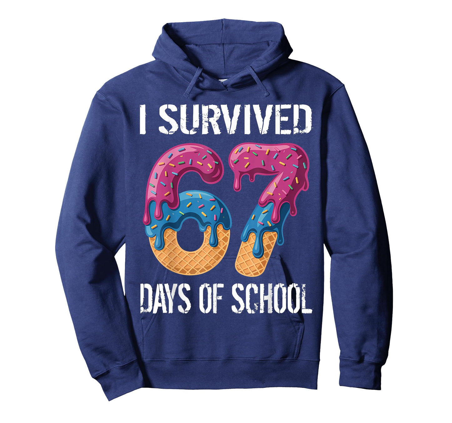 I Survived 67 Days of School Boys Ice Cream Drip Teacher T-Shirt