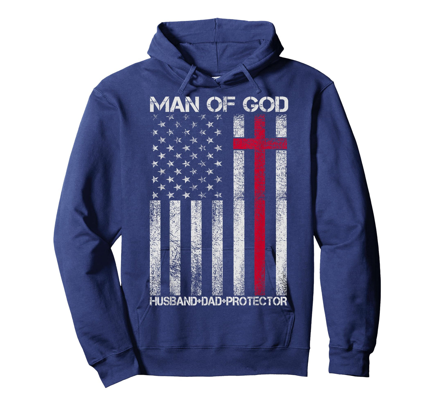 Man of God Husband Dad Protector Religious Cross Fathers Day T-Shirt
