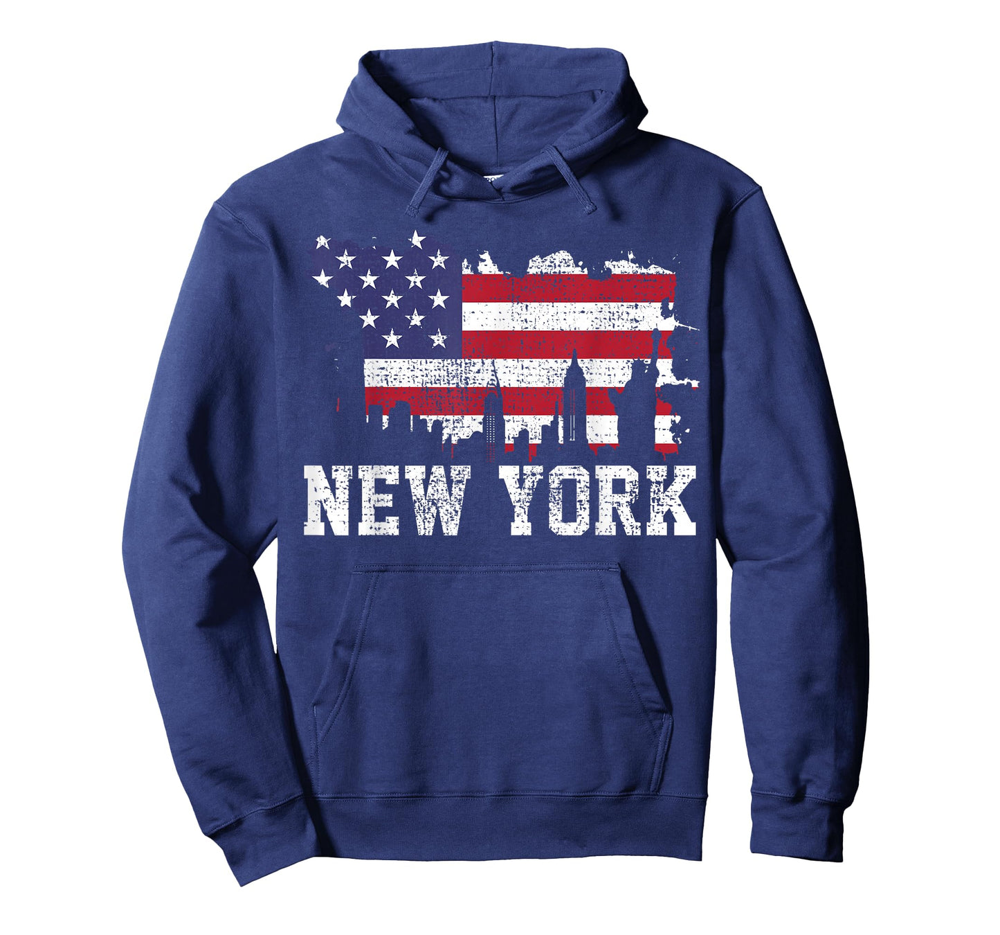 Vintage New York City NYC Skyline USA Flag America Gift T-Shirt