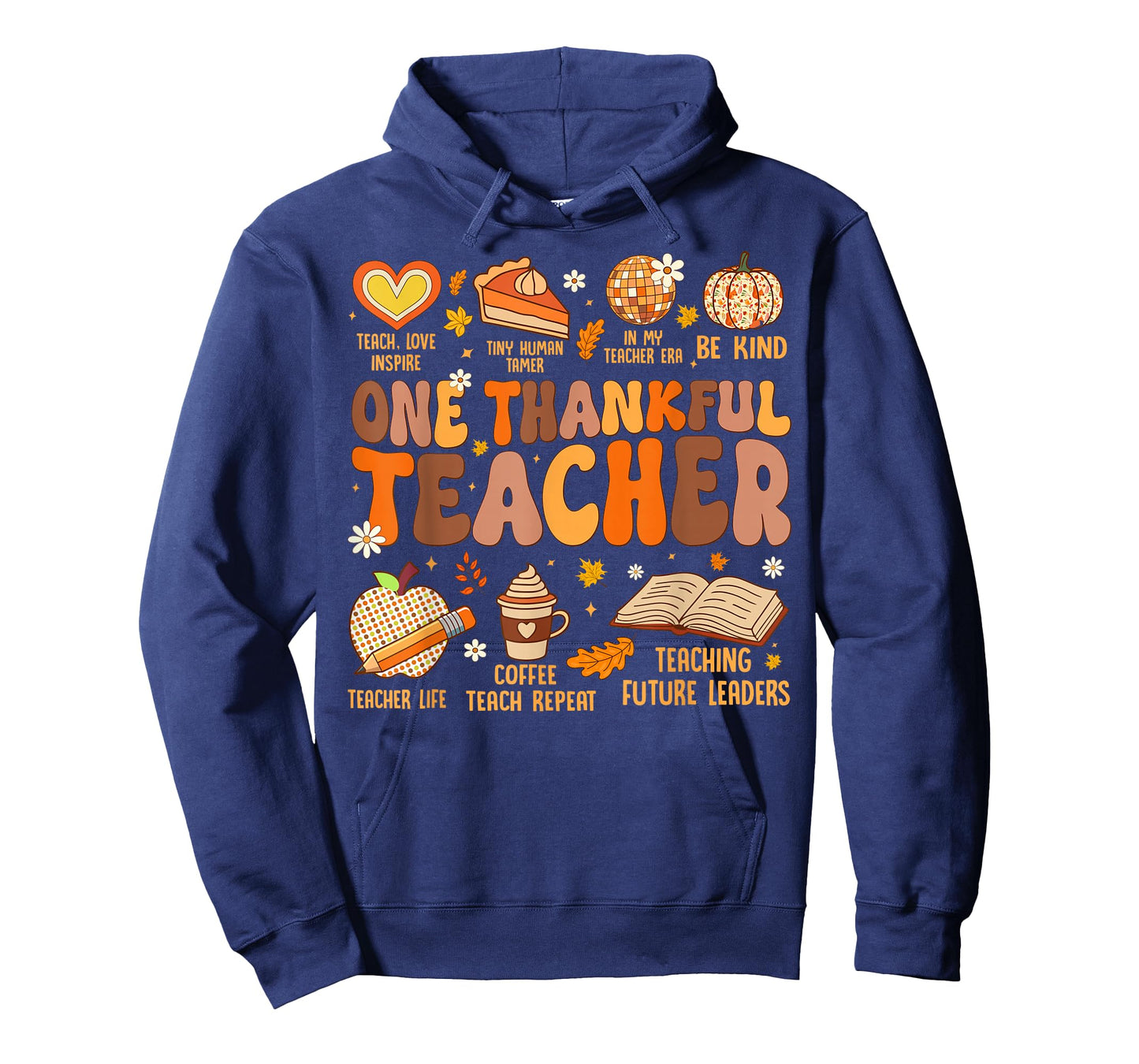 Fall Thanksgiving Teachers Women Kids One Thankful Teacher T-Shirt