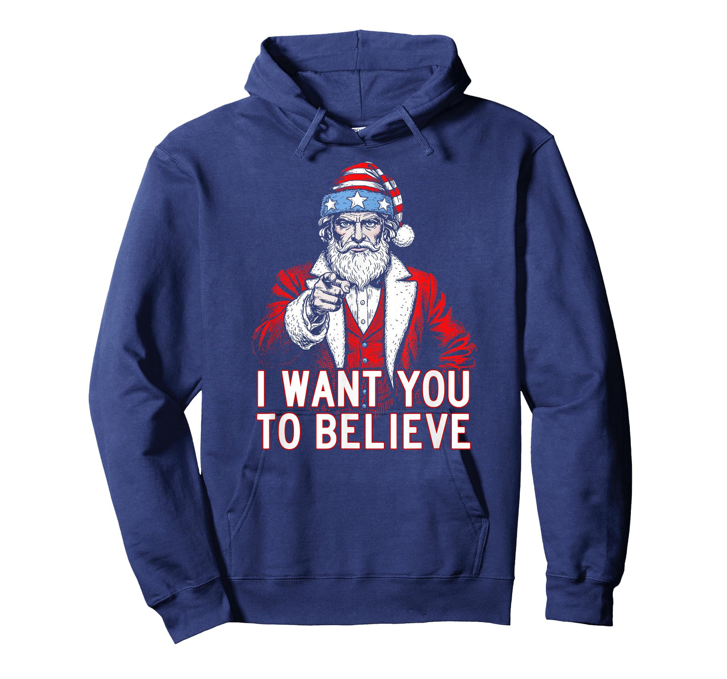 Patriotic Santa Uncle Sam Christmas Shirt- Xmas Believe USA T-Shirt
