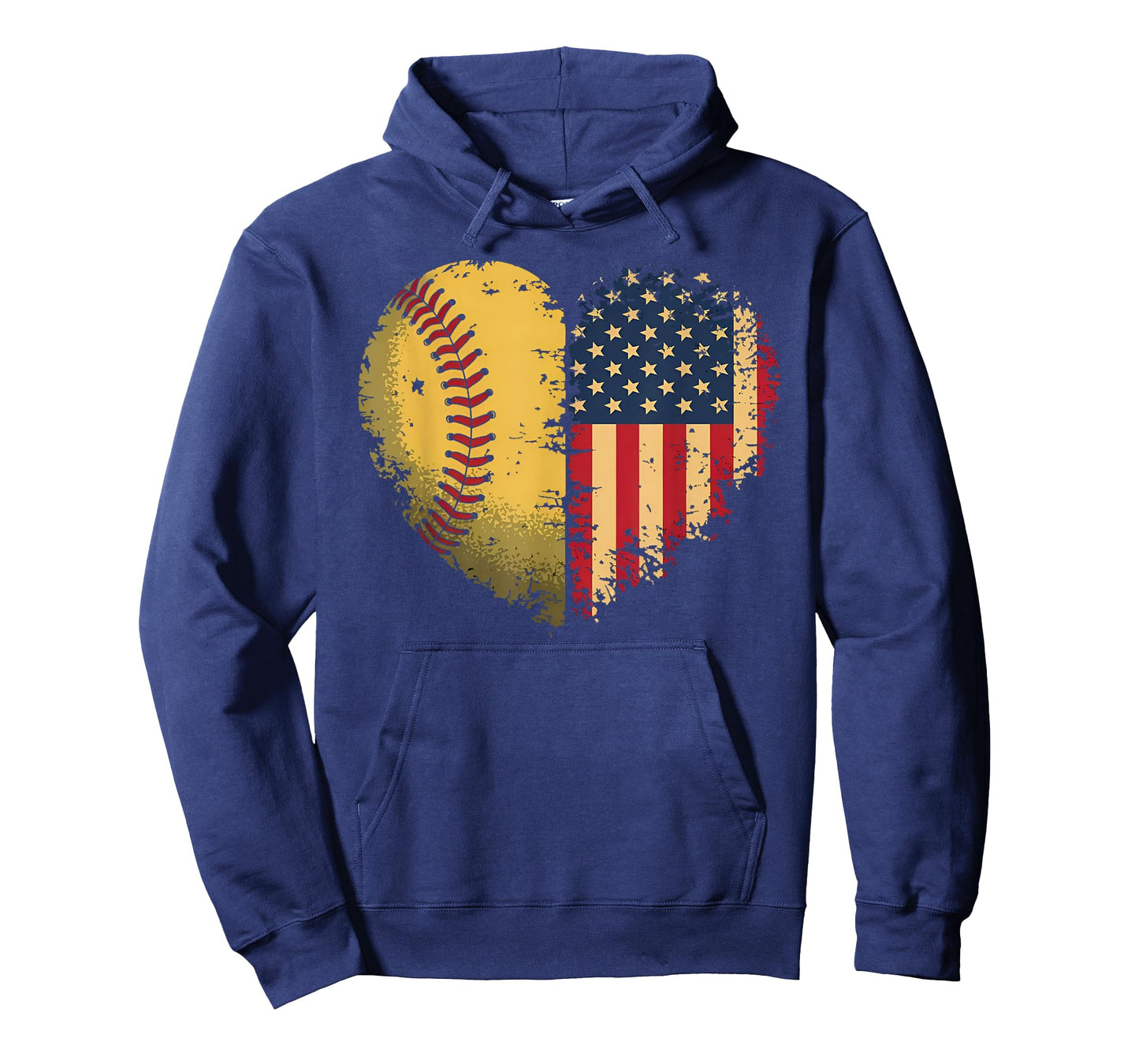 Softball Heart American Flag Patriotic Softball Lovers T-Shirt