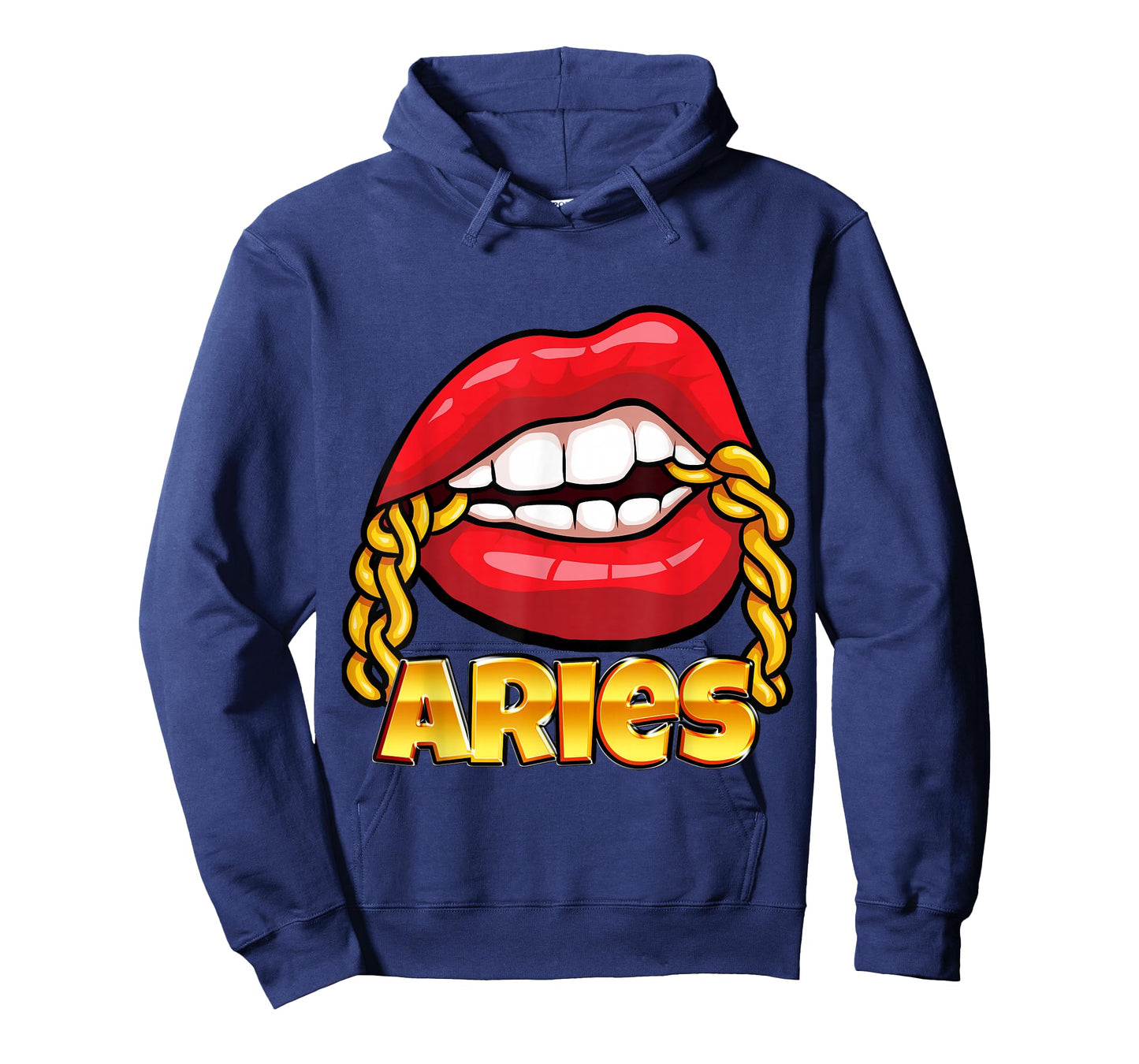 Juicy Lips Gold Chain Aries Zodiac Sign T-Shirt