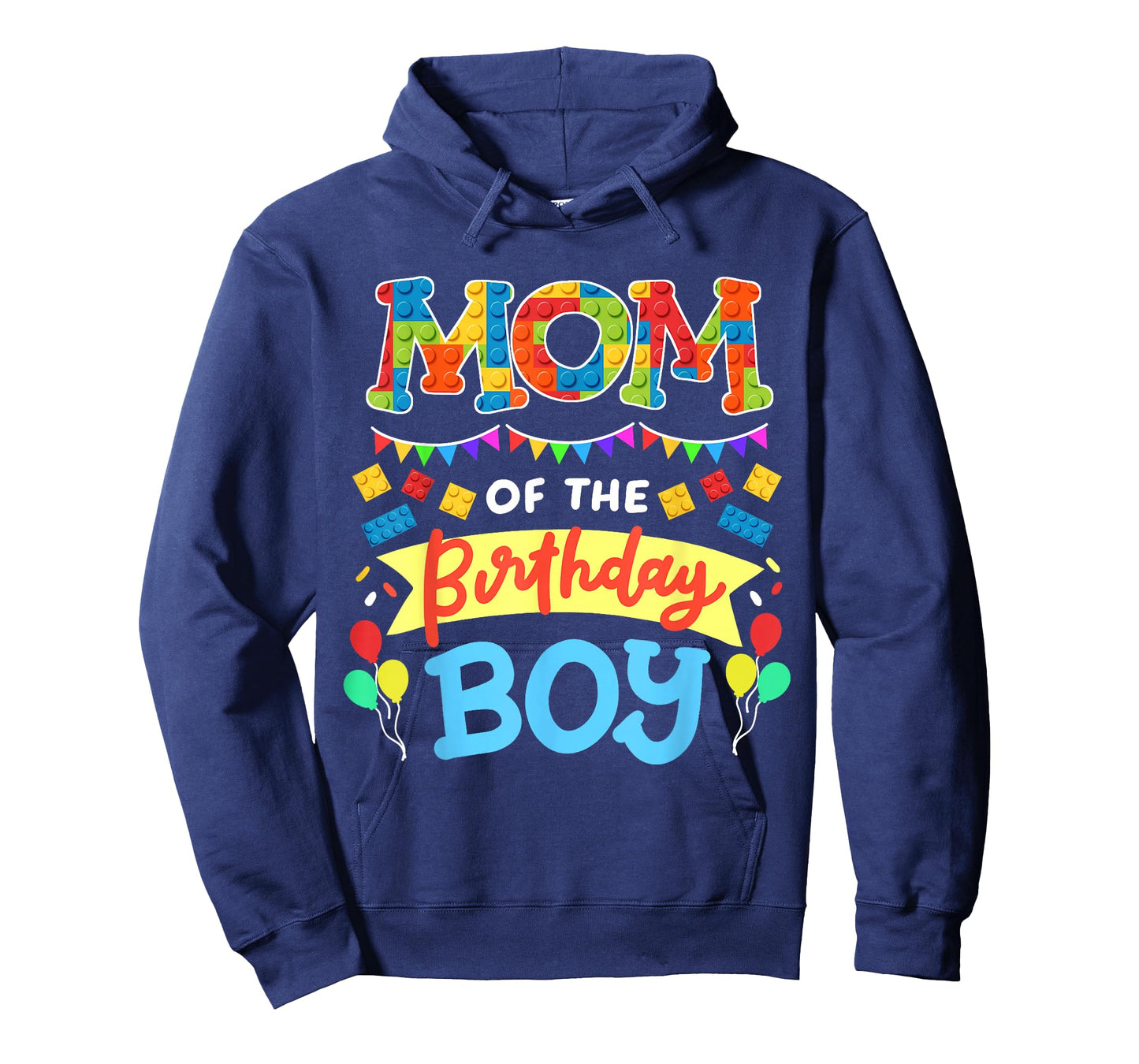 Mom of The Birthday Boy Building Blocks Bricks Family Women T-Shirt