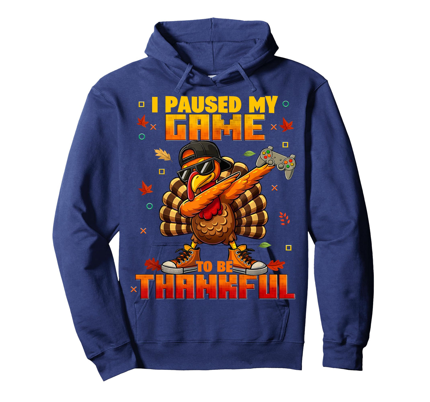 I Pause My Game Be Thankful Dabbing Turkey Thanksgiving Boys T-Shirt