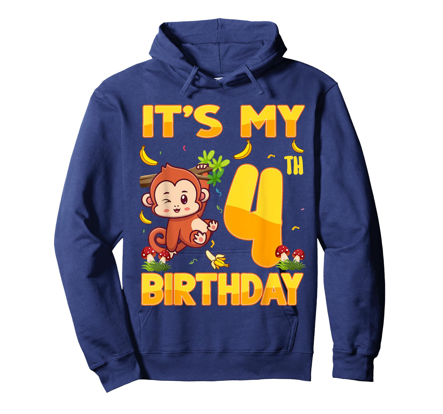 It's My 4th Birthday Monkey 4 Year Old Bday Party Kid Boy Gi T-Shirt