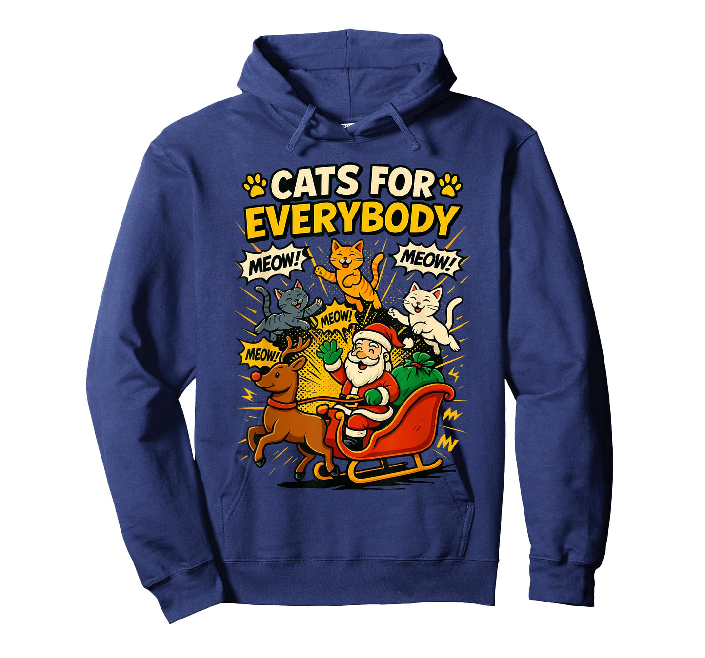 Cats for Everybody Christmas Shirt Men, Funny Santa Cat Dad T-Shirt