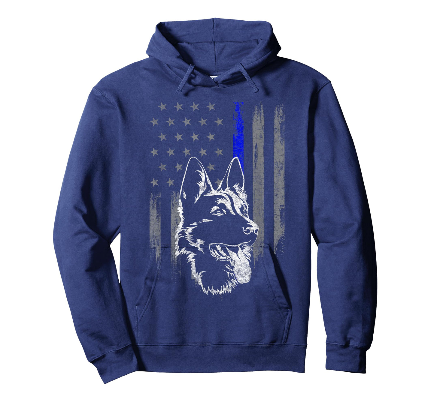 American Flag Thin Blue Line Flag German Shepherd Police T-Shirt
