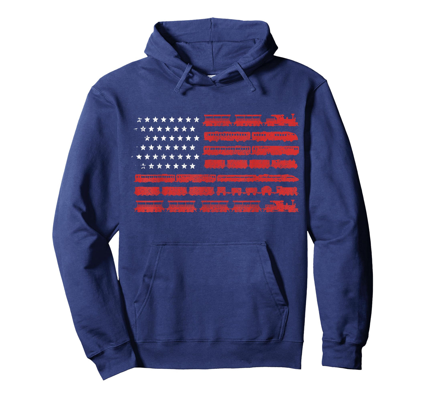 Train American Flag Patriotic Locomotive Railroad T-Shirt
