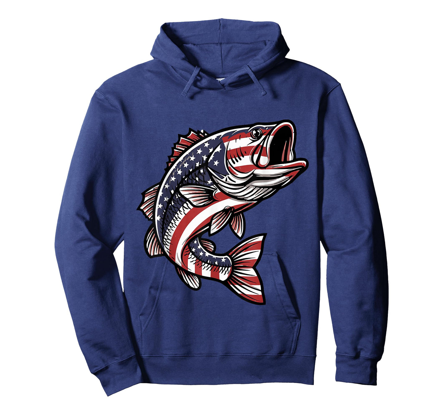 Vintage Bass Fishing American Flag Fish Kids Boys Women Men T-Shirt